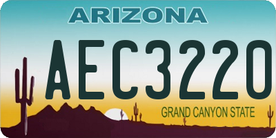 AZ license plate AEC3220