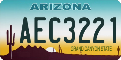 AZ license plate AEC3221