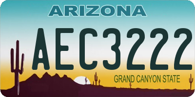 AZ license plate AEC3222