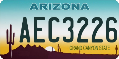 AZ license plate AEC3226