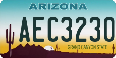 AZ license plate AEC3230