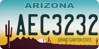 AZ license plate AEC3232