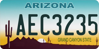 AZ license plate AEC3235