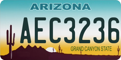 AZ license plate AEC3236