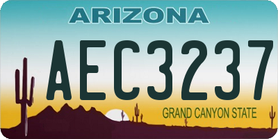 AZ license plate AEC3237