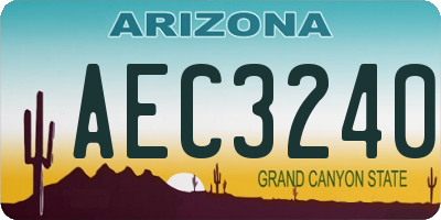 AZ license plate AEC3240