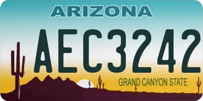 AZ license plate AEC3242
