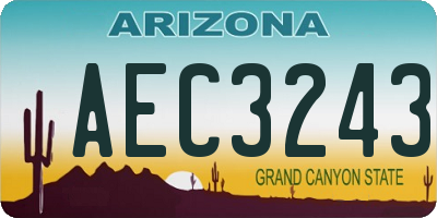 AZ license plate AEC3243