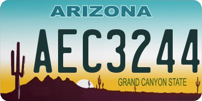 AZ license plate AEC3244
