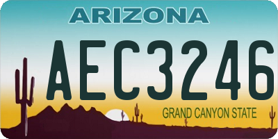 AZ license plate AEC3246