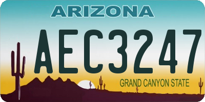 AZ license plate AEC3247