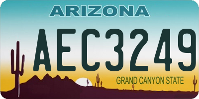 AZ license plate AEC3249