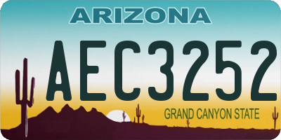 AZ license plate AEC3252