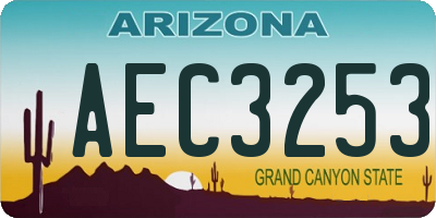 AZ license plate AEC3253