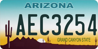 AZ license plate AEC3254