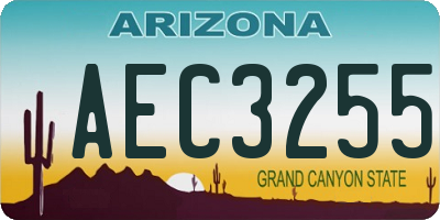 AZ license plate AEC3255