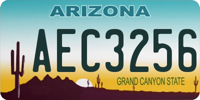 AZ license plate AEC3256
