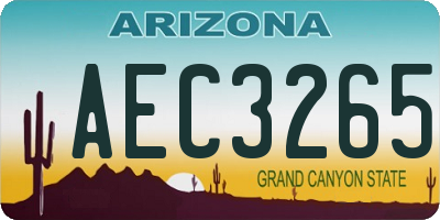 AZ license plate AEC3265