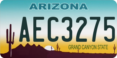 AZ license plate AEC3275