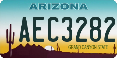 AZ license plate AEC3282