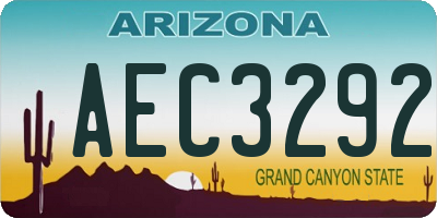 AZ license plate AEC3292