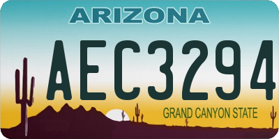 AZ license plate AEC3294