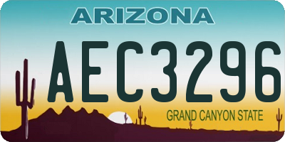 AZ license plate AEC3296
