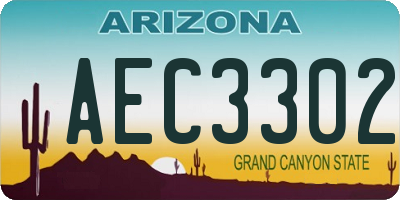 AZ license plate AEC3302