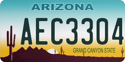 AZ license plate AEC3304