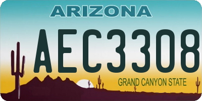 AZ license plate AEC3308