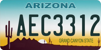 AZ license plate AEC3312