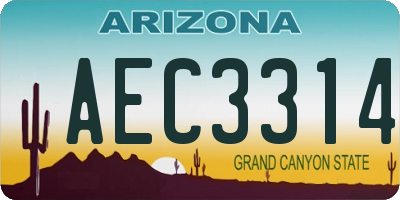 AZ license plate AEC3314