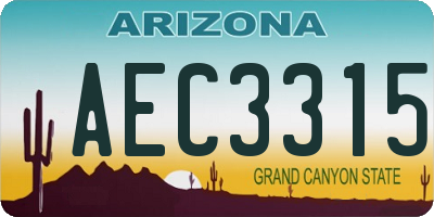AZ license plate AEC3315