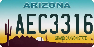 AZ license plate AEC3316
