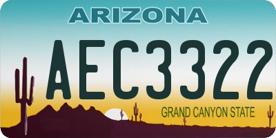 AZ license plate AEC3322