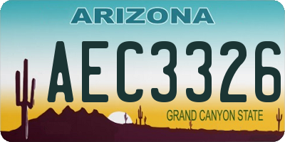 AZ license plate AEC3326