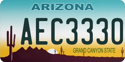 AZ license plate AEC3330