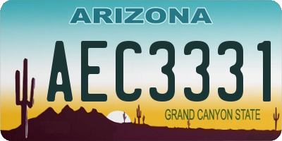 AZ license plate AEC3331