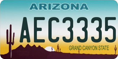 AZ license plate AEC3335