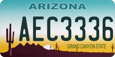 AZ license plate AEC3336