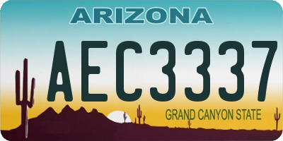 AZ license plate AEC3337