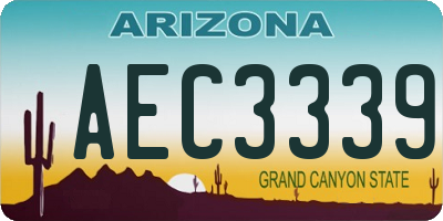 AZ license plate AEC3339