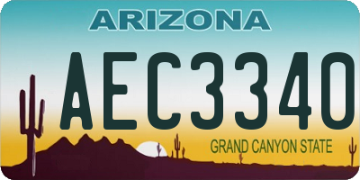 AZ license plate AEC3340