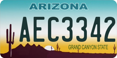 AZ license plate AEC3342