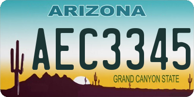 AZ license plate AEC3345