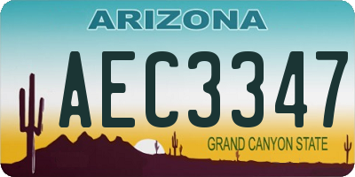 AZ license plate AEC3347