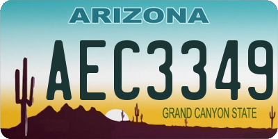 AZ license plate AEC3349