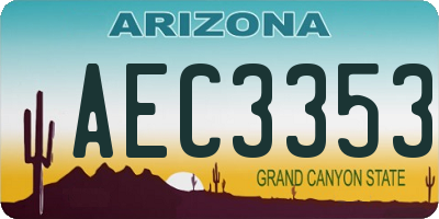 AZ license plate AEC3353
