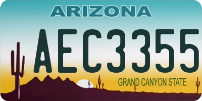 AZ license plate AEC3355