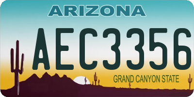 AZ license plate AEC3356